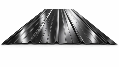Low-Profile 5-Rib Panel — actual roll-formed profile in black
